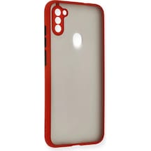 Newface - 184 - Samsung Galaxy Uyumlu A11 Kılıf Montreal Silikon Kapak - Kmrsfres - - Kırmızı