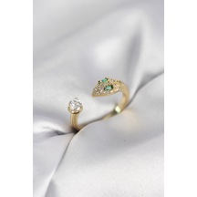 Yılan Model Zirkon Taşlı Gold Renk Kadın Yüzük Karışık Yılan Model Zirkon Taşlı Gold Renk Kadın Yüzük Karışık