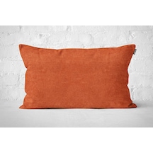 Tekli Kadife Dokulu Kırlent Kılıfı Kiremit-2528 001