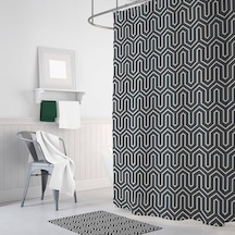 Tropik Banyo Duş Perdesi Çift Kanat 2 x 110 x 200 CM Siyah