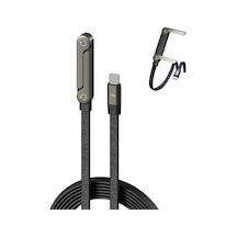 240w Hasır Kablo 1.5metre Type-c Type-c Şarj Kablosu Tip C Telefon Stand Tutucu Katlanabilir Telefon Tutucu Örgülü Macbook Tablet Hızlı Şarj 240 W