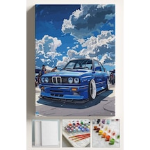 Sayılarla Boyama Tuval Seti Fırça Boya Dahil Çıtalı 40x50 Cm E30