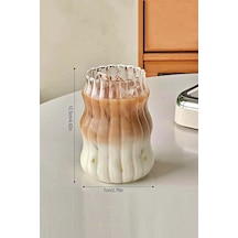 4'lü Sukabağı Latte Cam Pipetli Bardak Seti İskandinav Burgu Tarz Kahve Kokteyl Sunum Bardağı 400ml