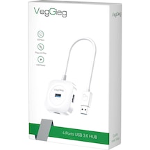 VegGieg 4 Port Usb 3.0 Çoklayıcı Hub Beyaz
