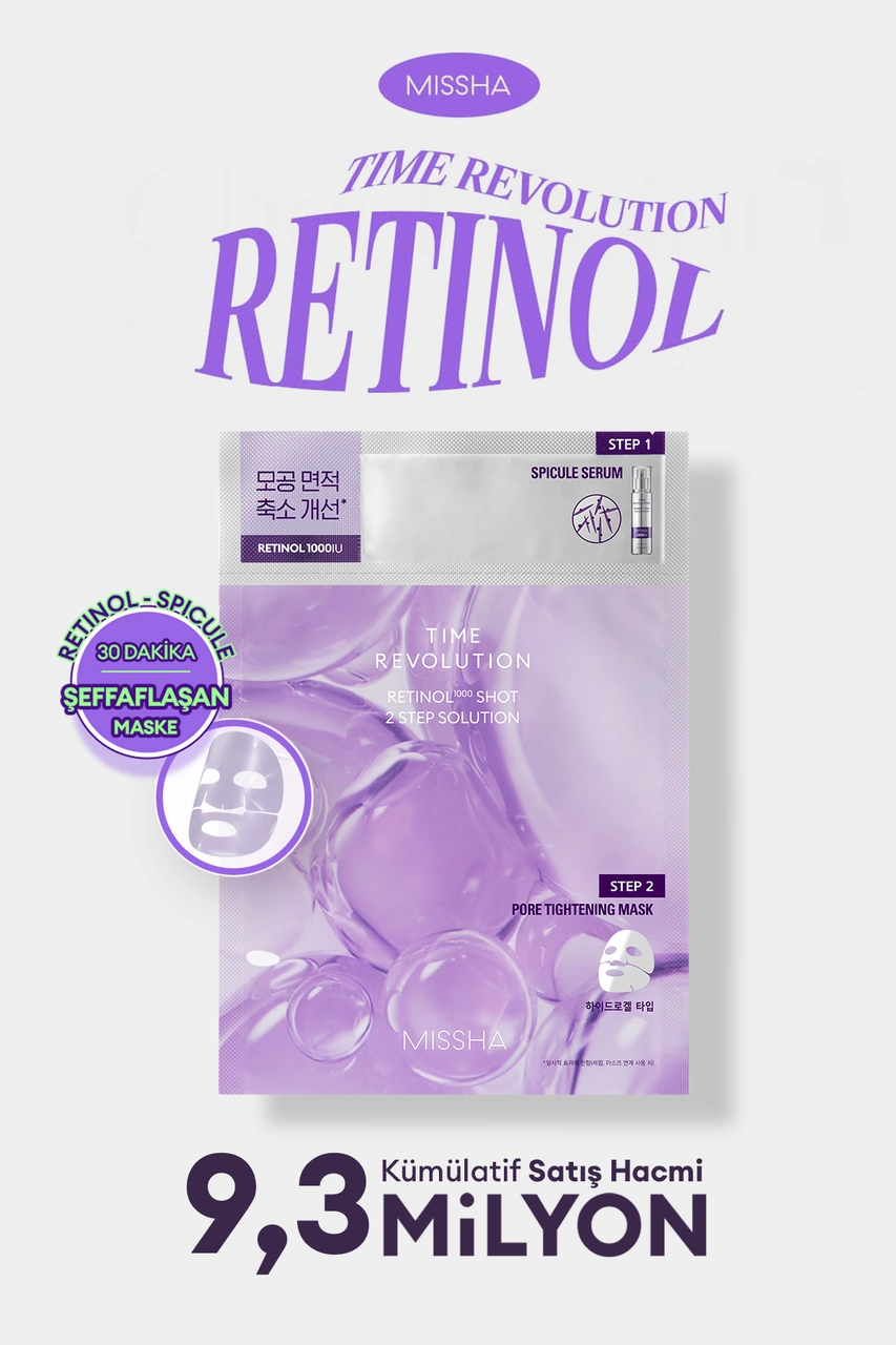 Mıssha Time Revolution Retinol 1000 Shot 2 Step Solution Mask