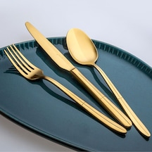 Jumbo 9401 Twist Titanyum Gold 12 Kişilik Çatal Kaşık Bıçak Seti Altın