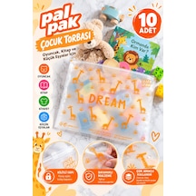 Bebek Ve Çocuk Ürünleri İçin Zürafa Desenli Fermuarlı Saklama Torbası 26x33 Cm 10 Adet Şeffaf