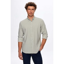 D'S Damat Ds Damat Regular Fit Haki Çizgi Desenli Pamuklu Gömlek 4hc02sn062650 Çok Renkli