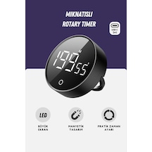 GWORKE RT-1 Mıknatıslı Zamanlayıcı, Mutfak Kronometresi, Pomodoro, Öğrenci Ders Çalışma Saati - Siyah