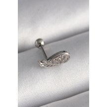 316l Çelik Gümüş Renk Zirkon Taşlı Kanat Tragus Piercing Diğer