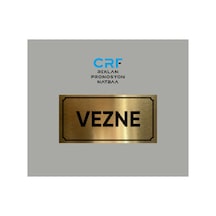 Gold Aluminyum Kapı İsimliği Vezne Yazılı Arkası Yapışkanlı 10x20 Cm