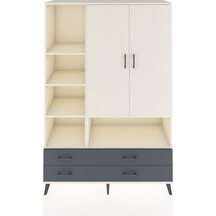 Hyperion Dolap 8 Raflı 4 Çekmeceli 2 Kapaklı 132x44x195 Aytaşı-aytaşı/antrasit Aytası/antrasıt