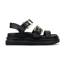 Janet&janet Kadın Suni Deri Siyah Düz Sandalet 1215 J690 Bn Sndlt Y26 Black