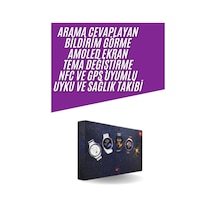 Unısex Yuvarlak Ekranlı 7 Kordonlu Akıllı Saat Gps Destekli Çoklu Kordon Seçeneği