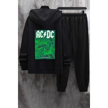 Uyguntarz Unisex Acdc Baskılı Eşofman Takımı Siyah