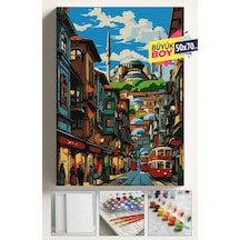 Sayılarla Boyama Seti Numaralı Tuval Fırça Boya Dahil Kasnaklı Set 50x70 Cm - Sirkeci