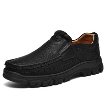 Erkek Deri Outdoor Yürüyüş Günlük Ayakkabı-siyah