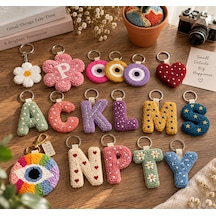 Punch Nakışı Anahtarlık Handmade Çok Renkli