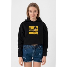 Dragon Ball Z Anime Kill Piccolo Siyah Kadın Crop Kapşonlu 001