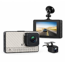 Microcase Wifi Destekli Akıllı Kayıt Sistemli 4k Çift Kameralı Araç Kamerası Video Kayıt Cihazı Al5756