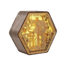 Yaratıcı Ahşap Baskı Gece Lambası Yatak Odası Komodin Masa Lambas Diğer