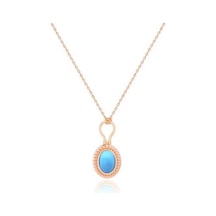 Tektaş - Pembe Altın 14 Ayar Firuze Taş Kolye N11.45677