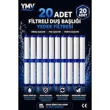Ymv 20 Adet Duş Başlığı Yedek Filtresi Kireç Pas Tortu İçin Pp Filtre Kartuş Seti Beyaz