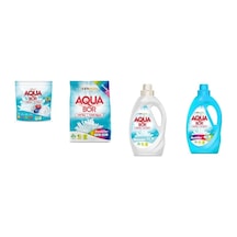 Aquabor Doğal Mineralli Tablet + 4 Kg Renkliler + Sıvı Beyaz + Sıvı Renkliler 4 Lü Set