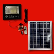 Aries 100 W Güneş Enerjili Paneli Ayrı Iç & Dış Aydınlatma Projektörü
