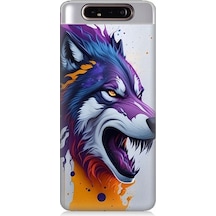 Samsung Galaxy A80 Uyumlu Kızgın Savaşçı Kurt Desenli Silikon Kılıf