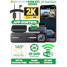 360+ Botslab HK30 Pro 2K QHD WiFi 140° Geniş Açı Gece Görüşlü Araç İçi Kamera+ Park Modu Kiti Combo