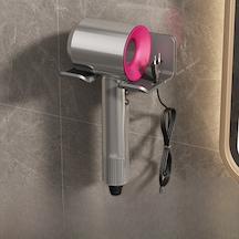 Monyee Banyo Fön Tutucu Duvar Tipi, Delme Yok, Uzay Alüminyum, 120 Mm, Saç Kurutma Makinesi Rafı, Pratik Montaj, Nemli Ortamlara Dayanıklı Günlük Gri Diğer