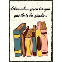Okumadan Geçen Bir Gün Retro Ahşap Poster - 711990765