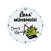 Ziraat Mühendisine Hediye Isimli Cam Duvar Saati Çok Renkli