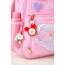 Mickey Mouse Airtag Uyumlu Anahtarlık Çanta & Anahtar Takip Aparatı Siyah