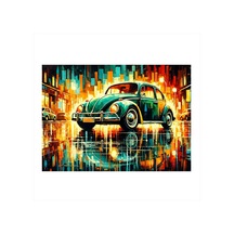 Neon Işıklı Araba Hediyelik Ahşap Tablo