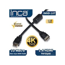 Inca Imhd-10t 10mt Örgülü 4k 1,4 V 3d Altın Uçlu Hdmı Kablo 2160p Görüntü Kalitesi Parazit Korumas