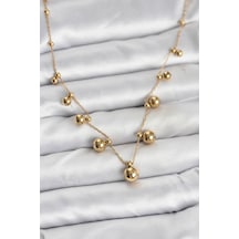 316l Çelik Zincir Gold Renk Topçuklu Kolye - Tj-bko10632