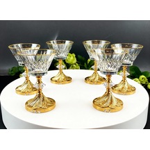 Çnr Home Collection 6 Adet Metal Ayakli Gold Detayli Magnolia- Kase - Dondurmalik - Şekerlik - Sunumluk Gold