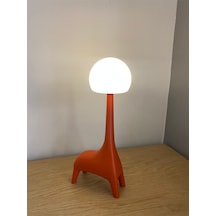 Ilgaz Zürafa Şekli Şarj Edilebilir Bluetoothlu Atmosfer Led Masa Lambası Çocuk Odası Çalışma Masası Bebek Odası Turuncu