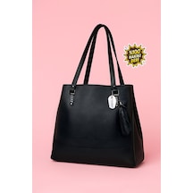 Westbag Kadın Siyah Hakiki Deri Tokalı Çift Bölmeli El Ve Omuz Çantası