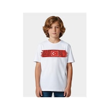 Alglıfe Ay Yıldız Milli Takım Taraftar Çocuk Tişört - Beyaz Soft %100 Pamuk