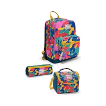 Coral High Renkli Kamuflaj Desenli 3 Lü Okul Çanta Seti Set0133232 Red Violet