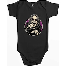Zepplin Giyim Ozzy Osbourne Portre Siyah Bebek Body Zıbın