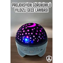 Yıldız Yansıtmalı Projeksiyon Gece Lambası Şarjlı Taşınabilir Beyaz