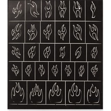 Airbrush Alev Desen Nail Art Şablonu Flame Effect Serisi