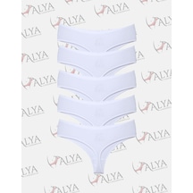 Alya Underwear Kadın Külot Yüksek Bel Tanga, Toparlayıcı - 2 Siyah, 1 Beyaz, 2 Ten S, M, L, Xl, 2xl - 5 Adet Beyaz P05