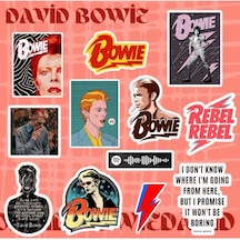David Bowie Sticker Seti Laptop Notebook Telefon Etiket
