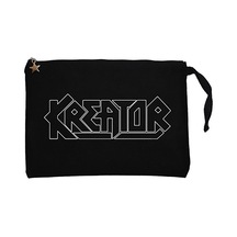 Kreator Logo Siyah Clutch Astarlı Cüzdan / El Çantası Siyah
