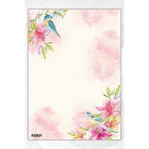 A5 Çiçek Bloknot Çizgisiz Defter - 50 Yaprak - Memopad - Notepad - Not Defteri - Not Kağıdı - 1280 Çok Renkli